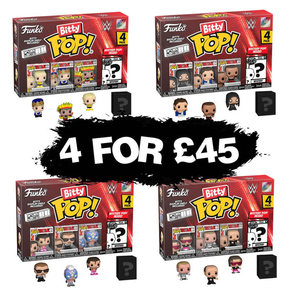 WWE Bitty Pops 4 Packs Bundle