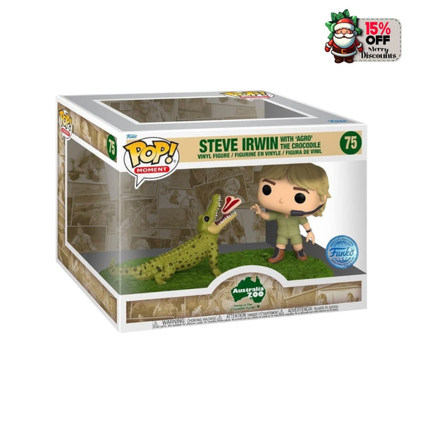 Steve Irwin with 'Agro' The Crocodile #75 Funko Pop! Moment - Australia Zoo - Special Edition