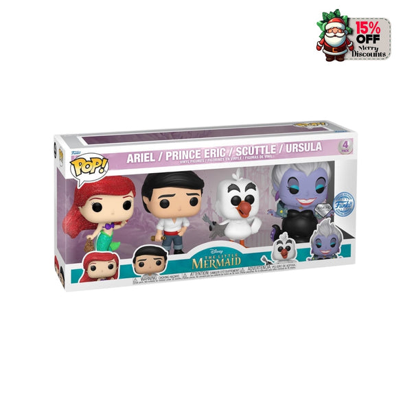 Ariel / Prince Eric / Scuttle / Ursula (Diamond Collection) 4 Pack Funko Pop! - The Little Mermaid - Special Edition